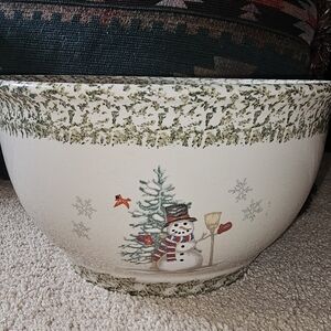 We Can Build A Snowman Design Stoneware Large Mixing Bowl 10.5 x 6